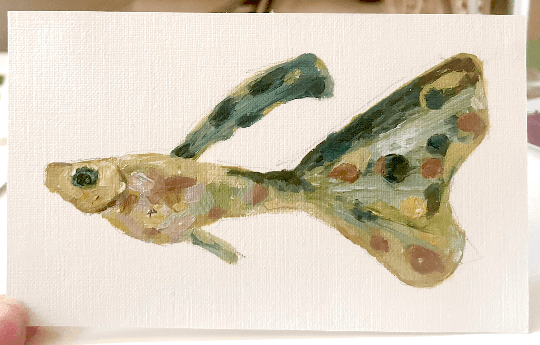 Painting of a yellow fish