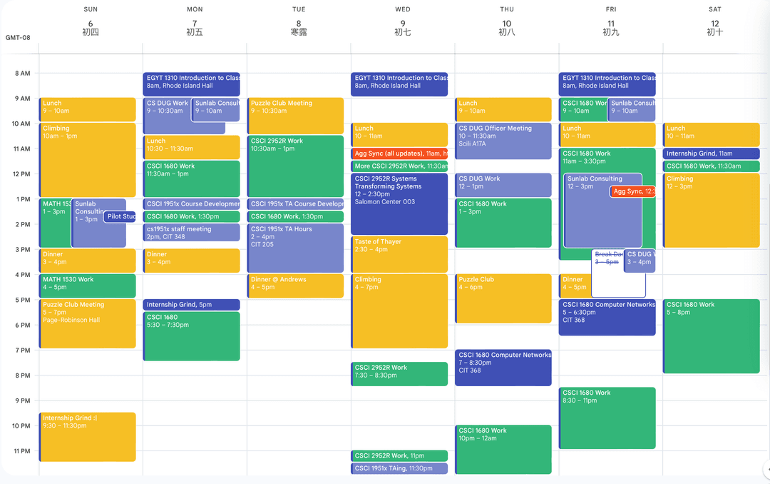 Picture of Google Calendar for Oct 6, 2024
