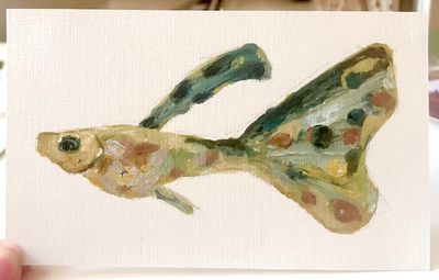 Painting of a yellow fish